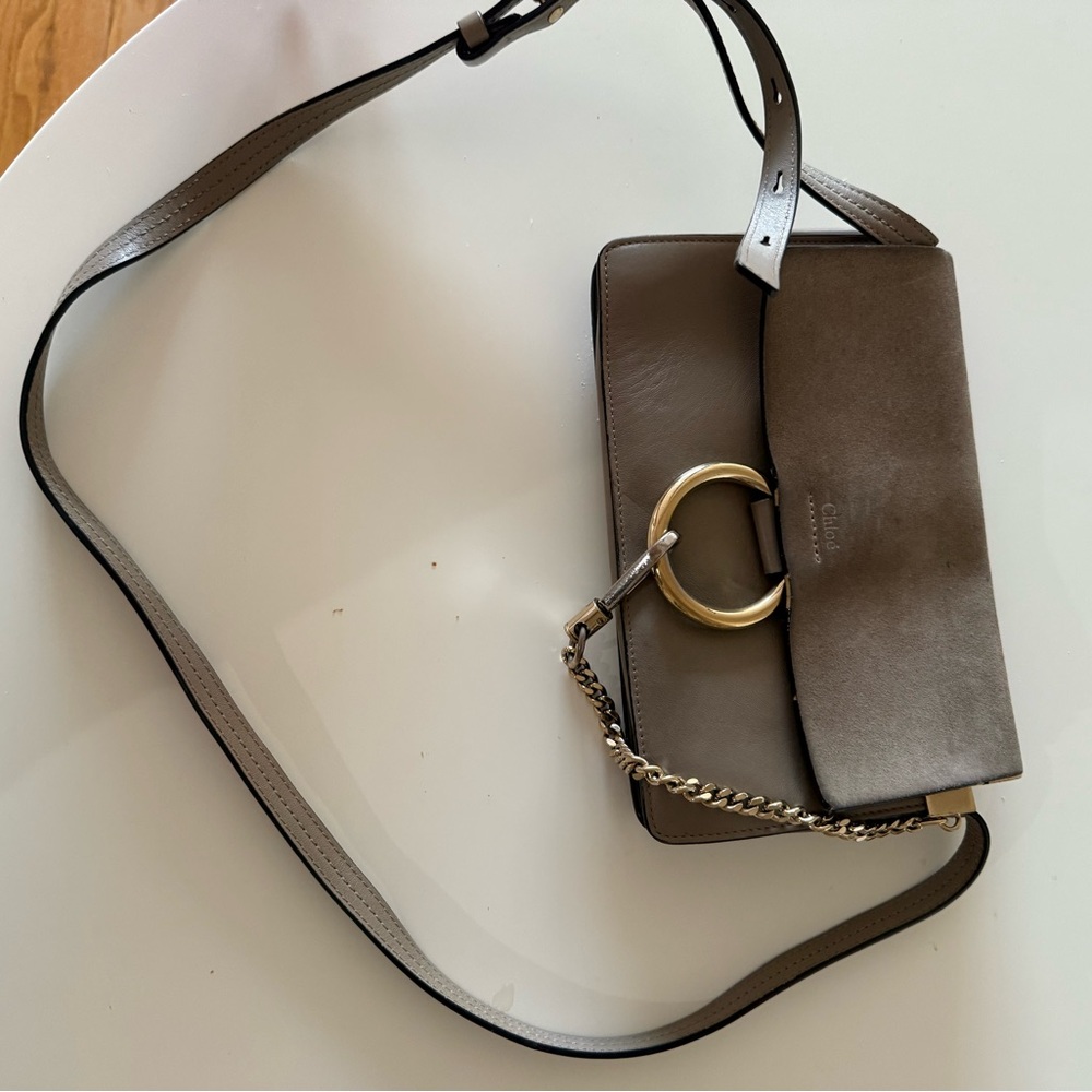Chloe Taupe Leather Crossbody Bag
